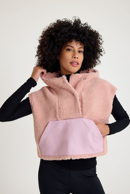 Melody Casual Women's Plush Vest Pink