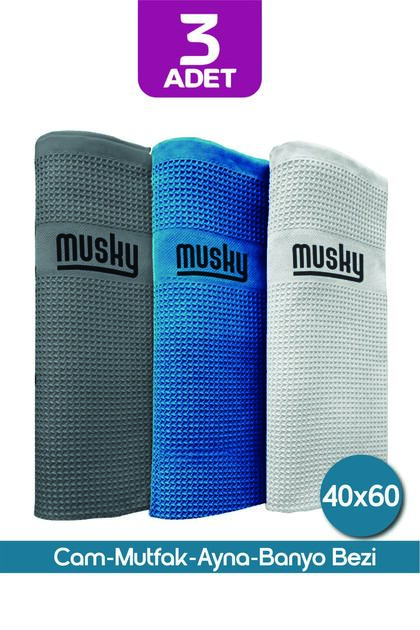 MUSKY 3'lü Mikrofiber Temizlik Bezi | Sihirli Bez | 3lü Paket