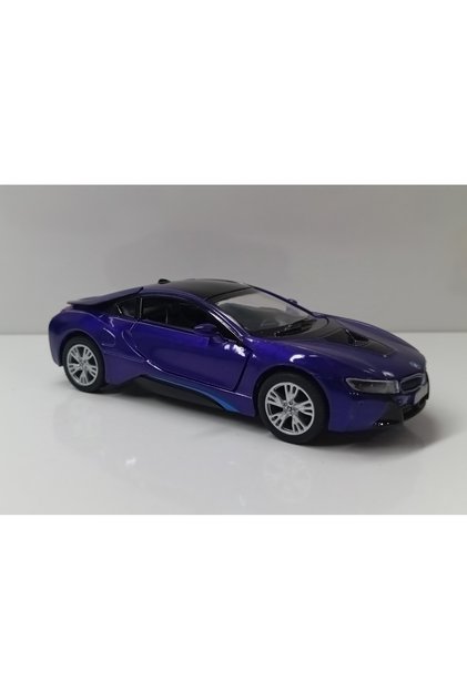 Bmw I8 - Pull Drop 5Inch. Licensed Model Car, Toy Car 1:36 Navy Blue