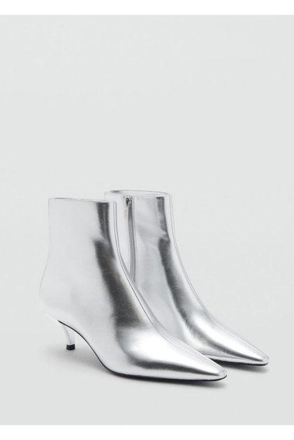 Metallic Look Pointed Toe Boots