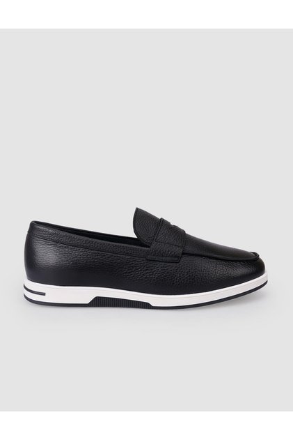 100% Genuine Leather Black Men's Casual Shoes