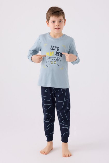 Boy's Green Long Sleeve Pajama Set
