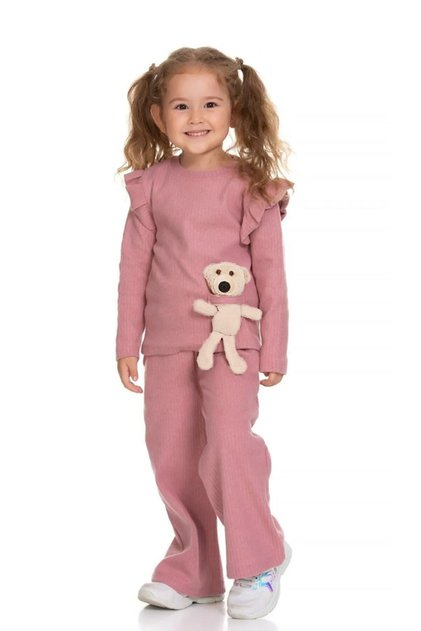 GIRLS' HALF-ZIP RUFFLED SET WITH SHARDON FABRIC (SLIM FIT, WE RECOMMEND ORDERING ONE SIZE LARGER)