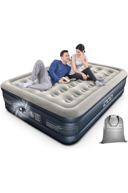 Air Bed Inflatable Double Mattress with Built-in Electric Pump - Multi