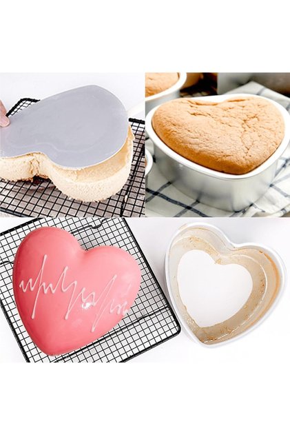 Cake Mold Heart Biscuit Heart Shaped Aluminum 1 Piece Mouth Diameter 24 cm Height 6 cm