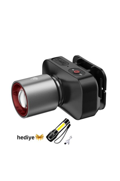 Gold Kama Gk801 Led Kafa Feneri - 50w Cree Led, Şarjlı Ve Su Geçirmez Mini Zomlu Fener Hediyeli