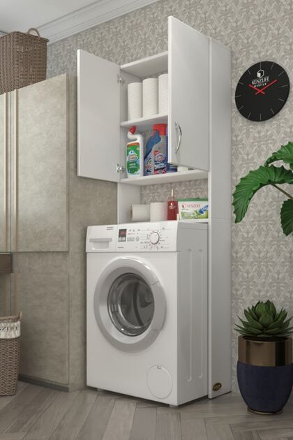 Kenzlife Çamaşır Makinesi Dolabı Veronika Byz 180*066*20 Banyo