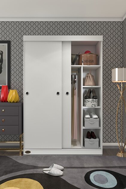Kenzlife Gardırop Sürgülü Kapaklı Kapılı 120 Papatya Byz Gardolap