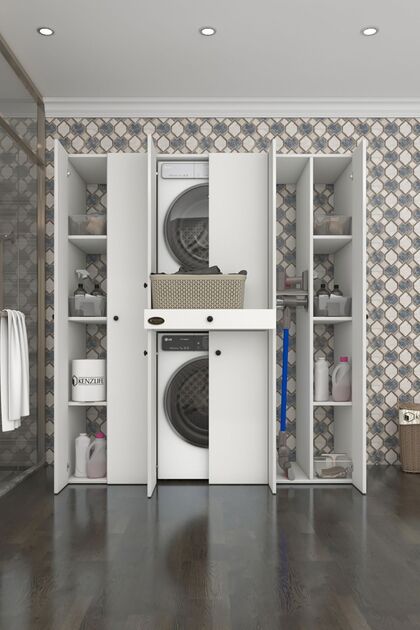 Kenzlife Çamaşır-Kurutma Makinesi Dolabı Nazzam Byz 187*170*60