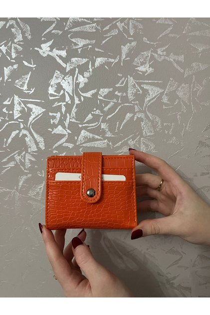 Women's Orange Card Holder Wallet