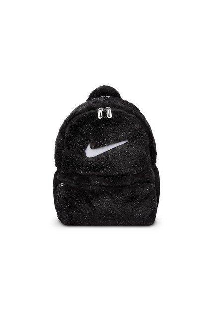 Faux Fur Backpack 11 Litre Mini Sırt Çantası Peluş Okul Çantası Siyah