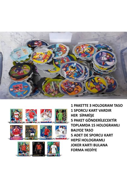 Brawstars Hologram Battering Ram Taso 5 Packs Colorful Football Player Hologram Card 5 Pieces Suprise