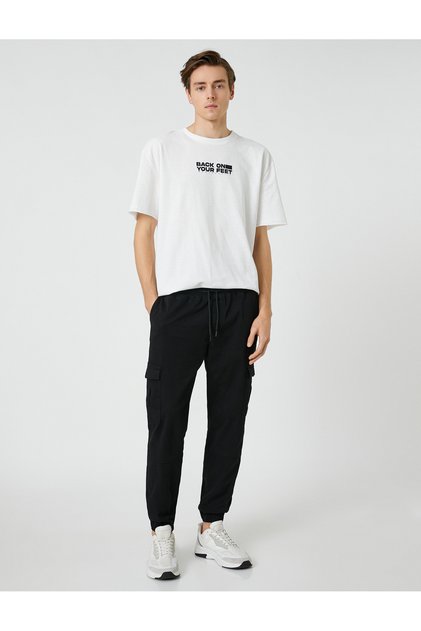 Jogger Cargo Pants with Lace Waist Pocket Detail