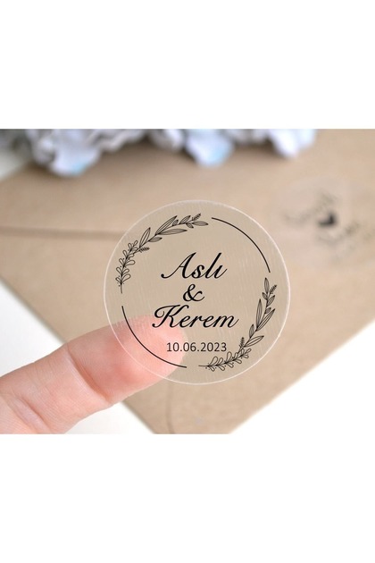 Round Transparent Name Tag Floral 4 X 4cm 50Pcs Henna Promise Engagement Wedding Wedding Adhesive Sticker