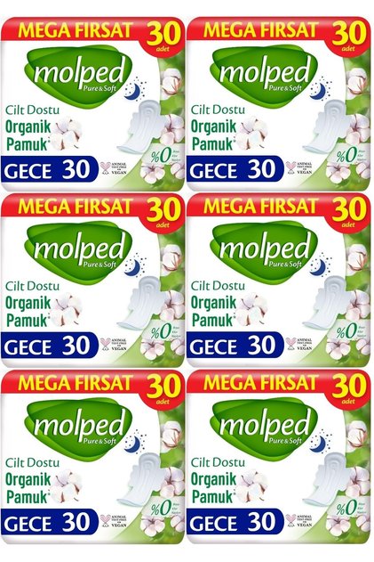 Pure&Soft Sanitary Pad Night 180 (6Pk*30) Pieces Mega Pk