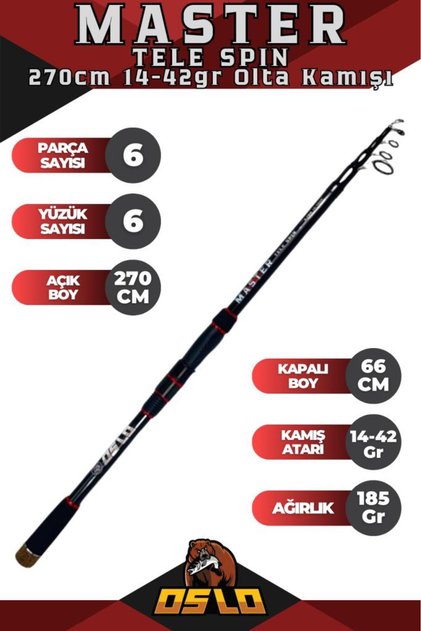 Master 270cm 14-42 gr Tele Spin Olta Kamışı