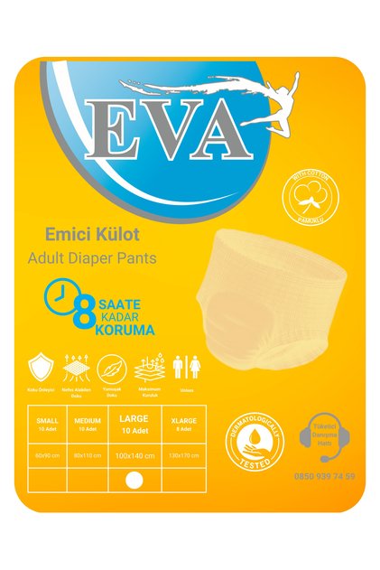 Emici Külot Kadın Lohusa Idrar Regl 10'lu Large Yoğun Emici