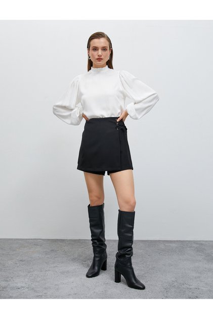 Mini Shorts Skirt with Lacing Detail