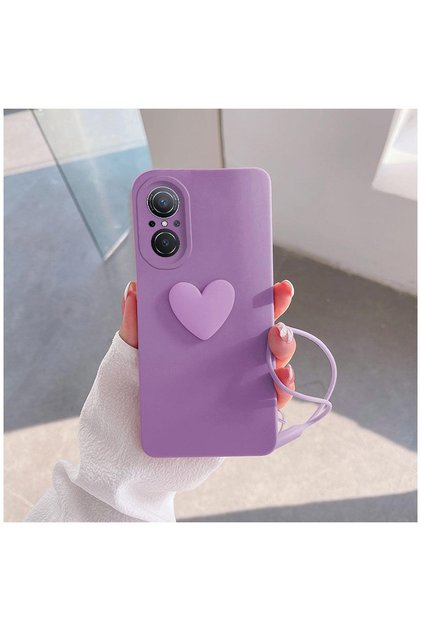 Huawei Nova 9 Se Compatible Case Heart Love Silicone Case Lilac