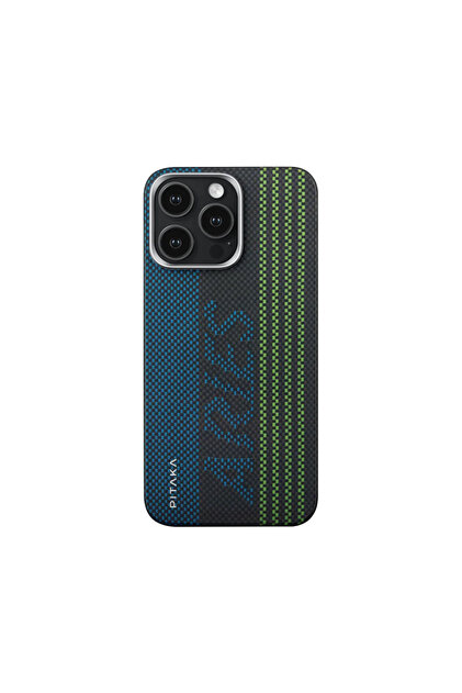 PITAKA iPhone 15 Pro Max Kılıf Magsafe Uyumlu Fosforlu KarbonFiber