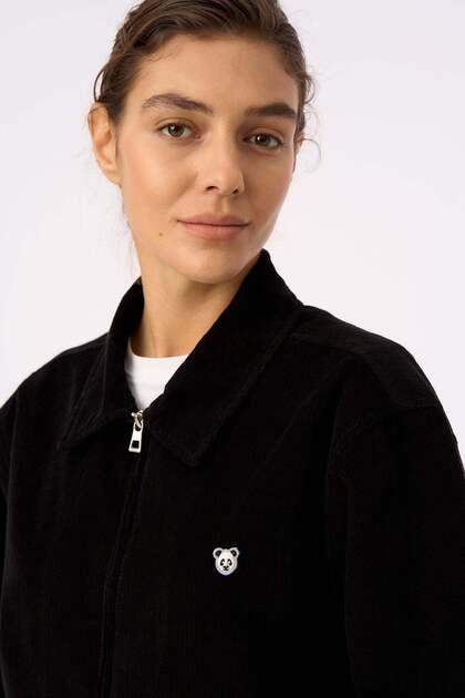 WWF Market Panda Full-Zip Kadife Ceket - Siyah - Fiyatı, Yorumları