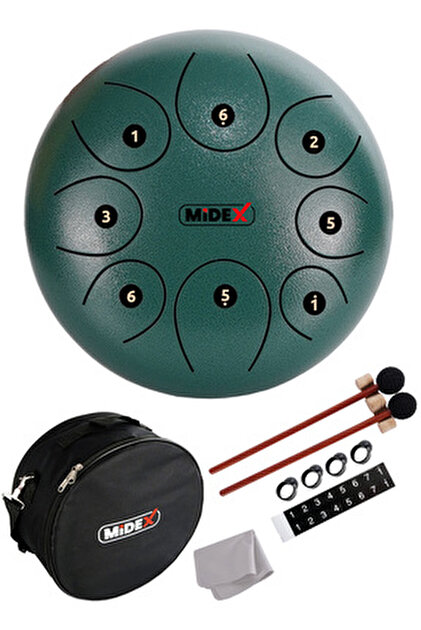 Midex TD-68GR Çelik Dil Davul Handpan 6 İnç 8 Ton Steel Tongue