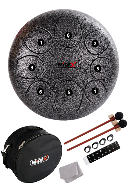 Midex TD-108BL Çelik Dil Davul Handpan 10 İnç 8 Ton Steel Tongue