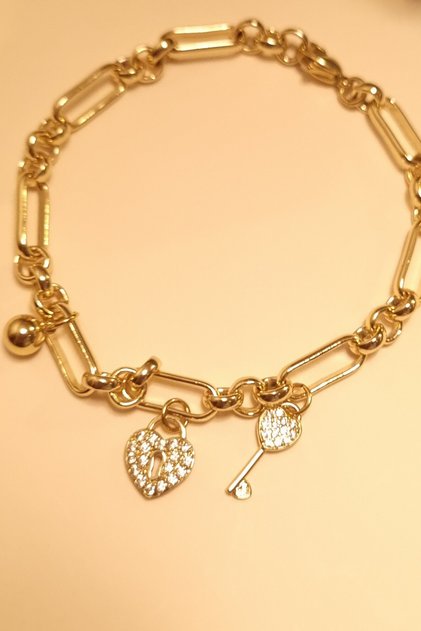 Xuping Steel Stone Heart Bracelet
