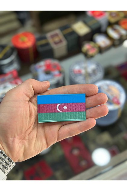 AZERBAYCAN BAYRAKLI 3 BOYUTLU LAZER KESİM PATCH