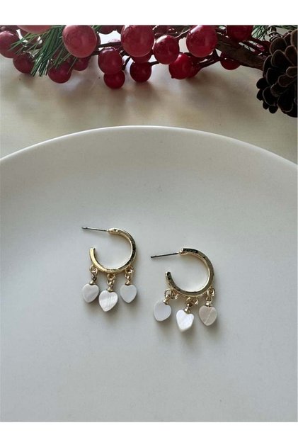 Pearl Heart Hoop Earrings