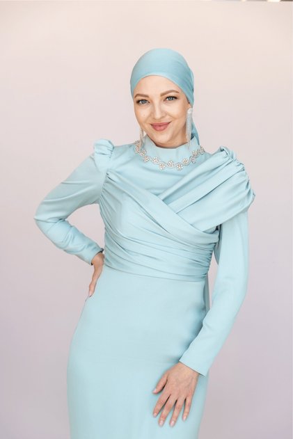 Esperanza Tesettür Abiye - Su Yeşili