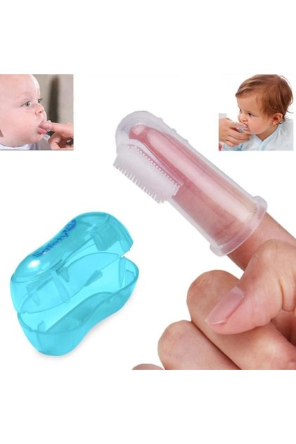 Blue box and brush Super Soft Pet Finger Toothbrush Teddy Dog Brush Bad Breath Tartar Teeth
