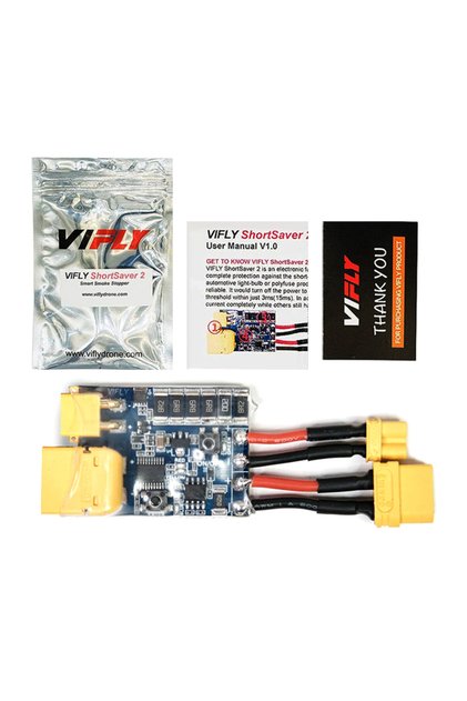 1 قطعة من فيفلاي شورت سيفر 2 V2 لإيقاف الدخان، فيوز إلكتروني 2-6S ليبو XT30 TX60، دائرة قصر/تيار زائد