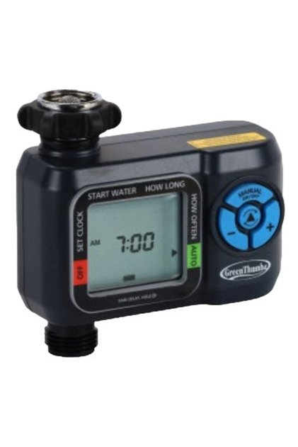 63015GTDI 1-Zone Digital Water Timer with LCD Screen, Programmable Hose Faucet Timer, 1 to 360 Minute Duration, Rain Delay Up to 7 Days, Manual Watering, Runs on 2 AA Batteries
