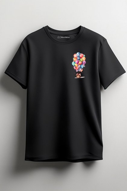 Colorful Flying Balloon Gift Printed Unisex T-Shirt