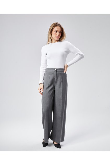 Elastic Trousers with Palazzo Waist