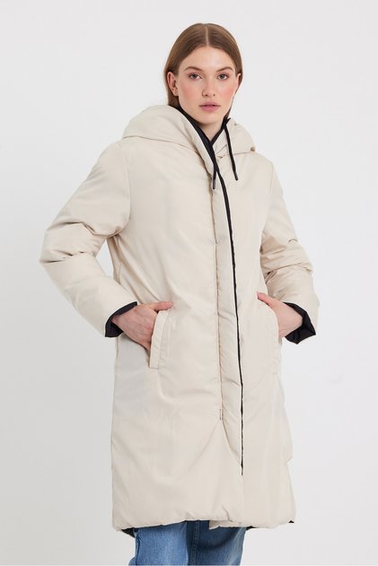 Çift Taraflı Uzun Şişme Mont AD-K50501LNW
