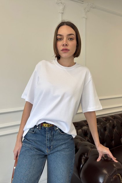 Короткий рукав Basic T-shirt- БІЛИЙ