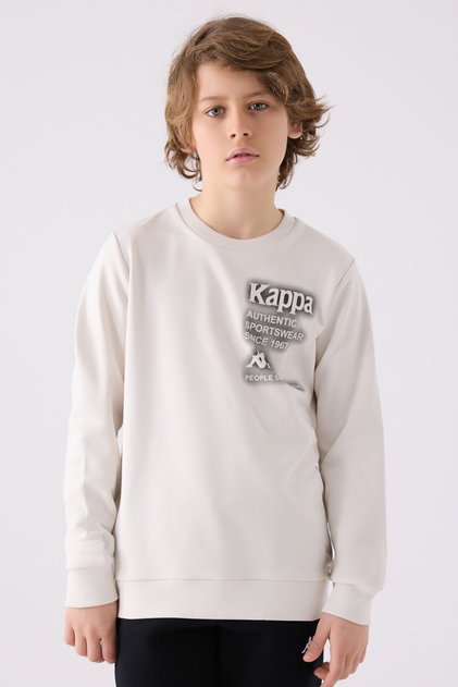 Boy's Crew Neck Printed Winter Regular Fit White Sweatshirt 361U7Ww-C-V2