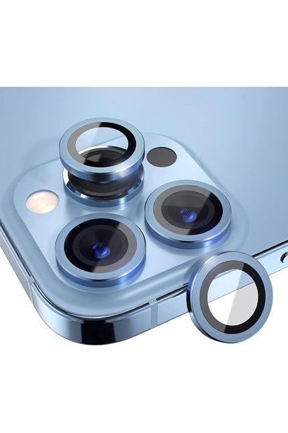 Iphone 13 Pro/13 Pro Max Uyumlu Kamera Lens Koruyucu(3'lü Set) Sierra Blue