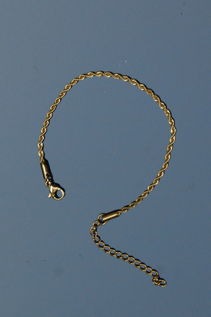 Auger Rope Model Chain Stainless Steel Bracelet Gold Color - 18cm - 2mm 2 Years Warranty