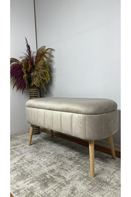 KOKİ DESİGN OSLO Babyface Kum Beji Sandıklı Bench Puf - Fiyatı