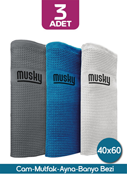 MUSKY 3'lü Mikrofiber Temizlik Bezi | Sihirli Bez | 3lü Paket