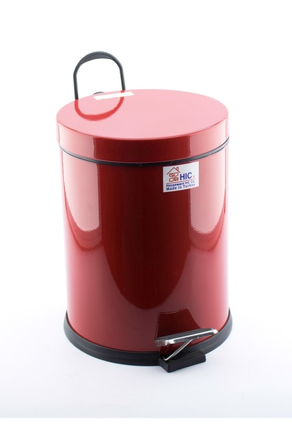 Wastebasket steel red color 5 liters