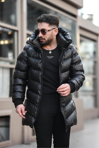 Men's Leather Winter Hooded Carriage Coat