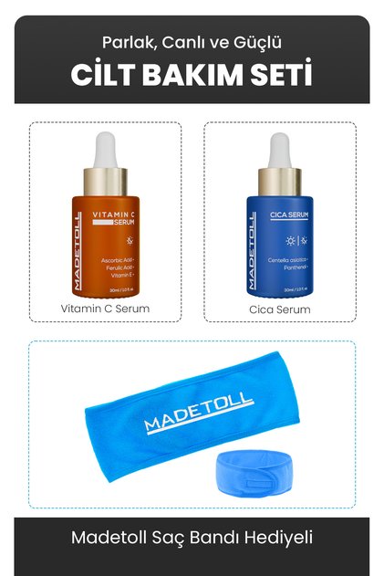 Vitamin C Serum 30 ml Cica Serum 30 ml Hair Band Gift