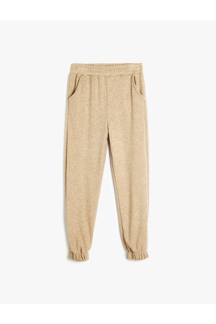 Viscose Blended Jogger Sweatpants with Elastic Waist Pocket Detail
