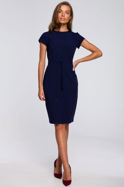 Rochie creion cu curea
