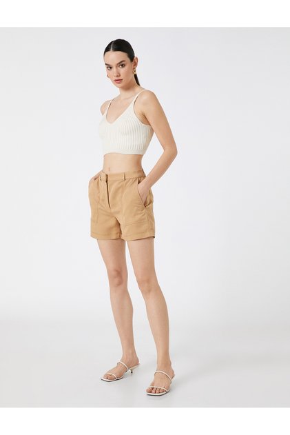 Modal Blended Shorts with Wide Leg Pockets