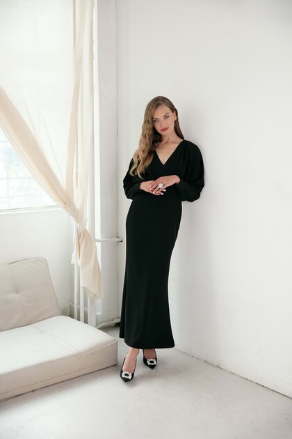Rochie lunga cu top in stil kimono